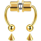 Women Fake Piercing Nose Ring Hoop Septum Piercing Nose Clip Rock HipHoop Stainless Steel Magnet Fashion Body Jewelry Wholesale