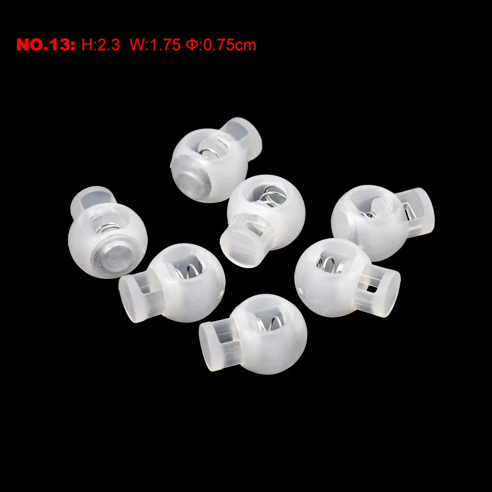 10pcs Cord Lock Plastic Stopper Cord Ends Toggles Clip Buckle Transparent Clear Frost For Shoelace Clothing DIY Bag Accessories
