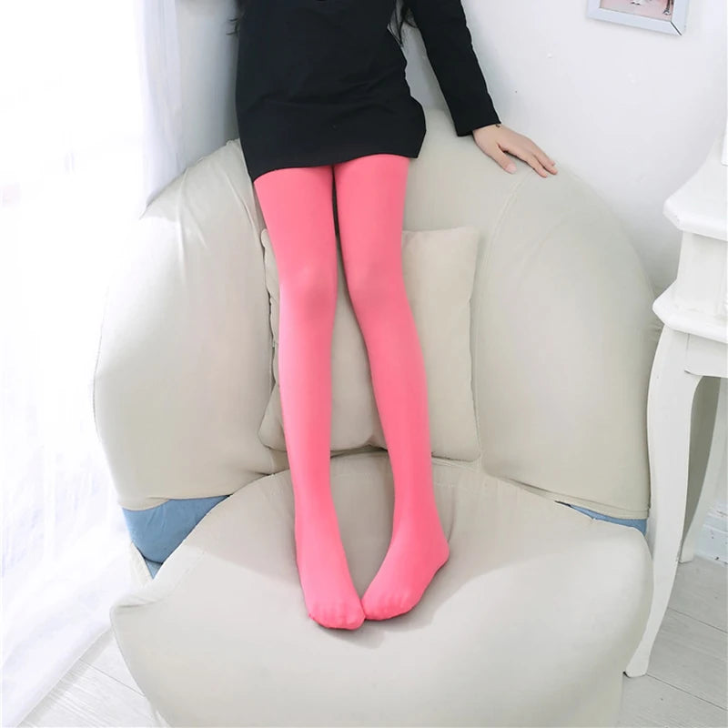 Spring/Autumn Candy Color Children Tights for Baby Girls Kids Cute Velvet Pantyhose Tights Stockings for Girls Dance Tights