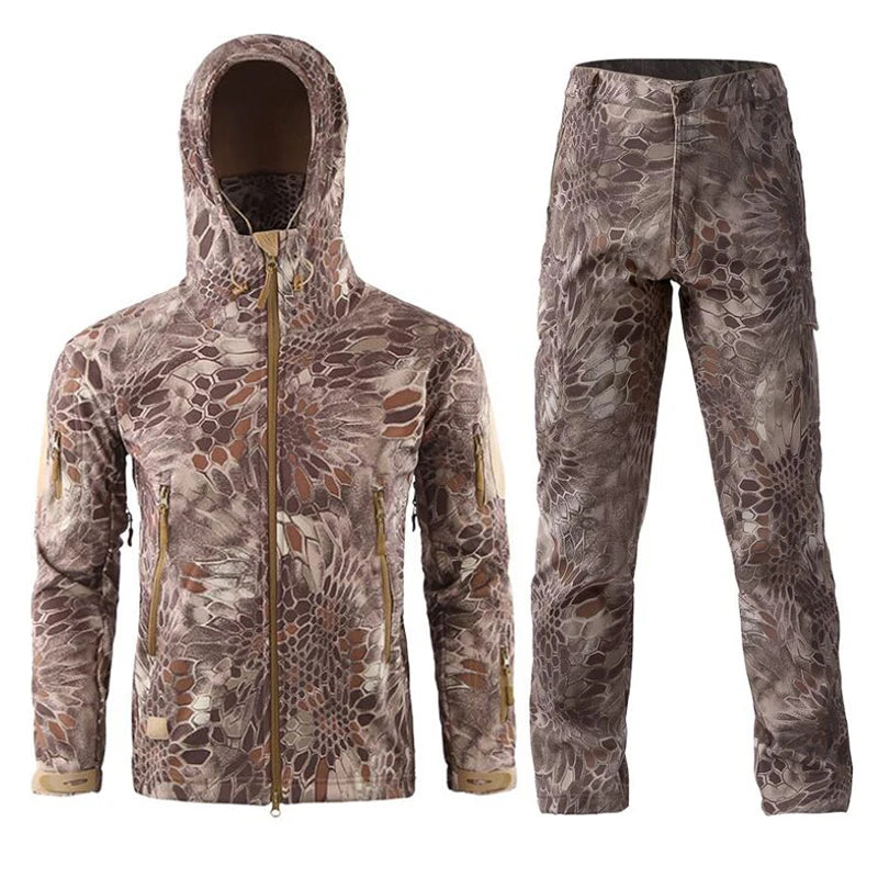 Tactics Jackets Men Outdoors Hunting Clothes Windproof Waterproof Coats Mens Camouflage Male Soft Shell Outdoor Fleece Jacket