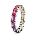 Huitan 5 Colors Shiny Cubic Zircon Women Rings Gold Color Female Daily Wear Stylish Colorful Rings Anniversary Gift Jewelry