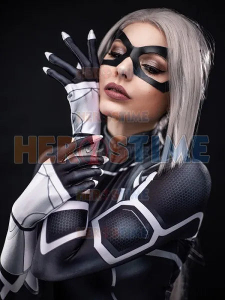The Heist Black Cat Cosplay Costume Costume 3D Print Spandex Zentai Bodysuit Halloween Costume for Woman with Mask
