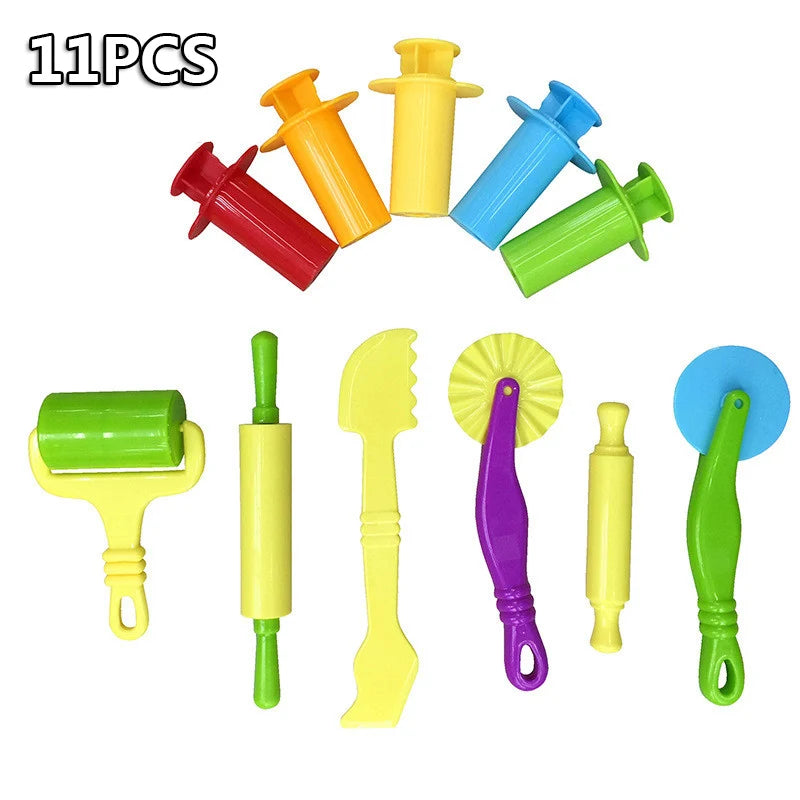 Hot Sale DIY Slime Play Dough Tools Accessories Plasticine Mold Modeling Clay Kit Slime Plastic Set Cutters Moulds Toy for  Kids