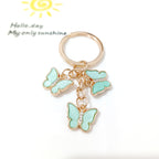 Cross-border new butterfly keychain European and American pendant key accessories schoolbag pendant decoration accessories wholesale