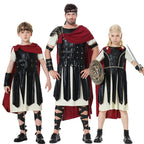 Halloween Roman Warrior Masquerade Parent-Child Costume Adult Male and Female Knight Soldier Costume COS Dress Up