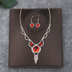 Korean Bride Necklace Earrings Two-piece Decorations Wedding Yarn Wedding Jewelry Wedding Accessories Dance Studio