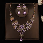 Korean Bride Necklace Earrings Two-piece Decorations Wedding Yarn Wedding Jewelry Wedding Accessories Dance Studio