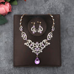 Korean Bride Necklace Earrings Two-piece Decorations Wedding Yarn Wedding Jewelry Wedding Accessories Dance Studio