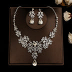 Korean Bride Necklace Earrings Two-piece Decorations Wedding Yarn Wedding Jewelry Wedding Accessories Dance Studio