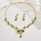 European and American Exaggerated Fashion Personality Rhinestone Crystal Necklace Earrings Set Ladies Prom Clothing Factory Home Decoration Wholesale