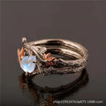 European and American Cross-Border Fashion Design Ins Style Retro Ancient Golden Branches Maple Leaf Ring Women's Niche High-End Index Finger Ring