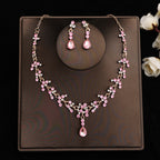Korean Bride Necklace Earrings Two-piece Decorations Wedding Yarn Wedding Jewelry Wedding Accessories Dance Studio
