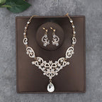 Korean Bride Necklace Earrings Two-piece Decorations Wedding Yarn Wedding Jewelry Wedding Accessories Dance Studio