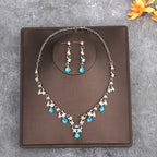 Korean Bride Necklace Earrings Two-piece Decorations Wedding Yarn Wedding Jewelry Wedding Accessories Dance Studio