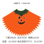 Halloween Costume Luminous Adult Children Pumpkin Cape Shawl Pumpkin Hat suit Cape School Party Dress Up