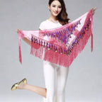 Halloween in stock Indian Dance Dress Flash Tassel Waist Towel Belly Dance Hip Towel Waist Chain Latin Dance Waist Towel Wholesale