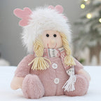 Cross Border Christmas Decorations Pink Antlers Doll Fabric Boys and Girls Doll Standing Doll Desktop Ornaments