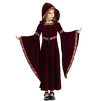 2025 Halloween Family Costume Performance Costume Party Performance Costume Adult European Medieval Burgundy Vampire