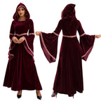 2025 Halloween Family Costume Performance Costume Party Performance Costume Adult European Medieval Burgundy Vampire