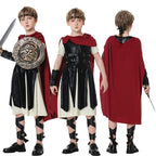 Halloween Roman Warrior Masquerade Parent-Child Costume Adult Male and Female Knight Soldier Costume COS Dress Up