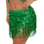 Halloween New Belly Dance Beads Waist Chain 4 Layer Beads Sequins Dance Performance Hip Towel Tassel Waist Seal Belt