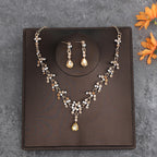 Korean Bride Necklace Earrings Two-piece Decorations Wedding Yarn Wedding Jewelry Wedding Accessories Dance Studio