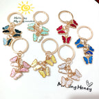 Cross-border new butterfly keychain European and American pendant key accessories schoolbag pendant decoration accessories wholesale
