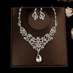 Korean Bride Necklace Earrings Two-piece Decorations Wedding Yarn Wedding Jewelry Wedding Accessories Dance Studio
