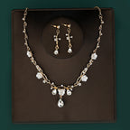 Korean Bride Necklace Earrings Two-piece Decorations Wedding Yarn Wedding Jewelry Wedding Accessories Dance Studio