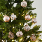 Cross-border New Christmas Tree Decoration Pendant Electroplated Paintted Ball Hanging Hollow Ball Hanging Christmas Decorations