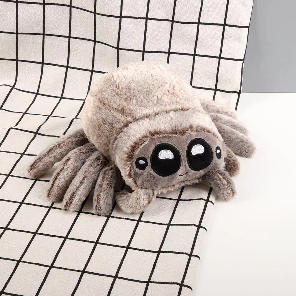 Cross-border simulation small spider doll Luca spider black and white spider doll doll Halloween decoration ornaments
