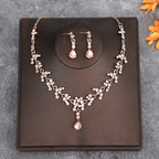 Korean Bride Necklace Earrings Two-piece Decorations Wedding Yarn Wedding Jewelry Wedding Accessories Dance Studio
