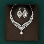 Korean Bride Necklace Earrings Two-piece Decorations Wedding Yarn Wedding Jewelry Wedding Accessories Dance Studio
