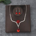 Korean Bride Necklace Earrings Two-piece Decorations Wedding Yarn Wedding Jewelry Wedding Accessories Dance Studio