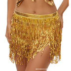 Halloween New Belly Dance Beads Waist Chain 4 Layer Beads Sequins Dance Performance Hip Towel Tassel Waist Seal Belt