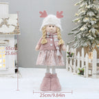 Cross Border Christmas Decorations Pink Antlers Doll Fabric Boys and Girls Doll Standing Doll Desktop Ornaments