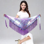 Halloween in stock Indian Dance Dress Flash Tassel Waist Towel Belly Dance Hip Towel Waist Chain Latin Dance Waist Towel Wholesale