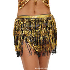 Halloween New Belly Dance Beads Waist Chain 4 Layer Beads Sequins Dance Performance Hip Towel Tassel Waist Seal Belt