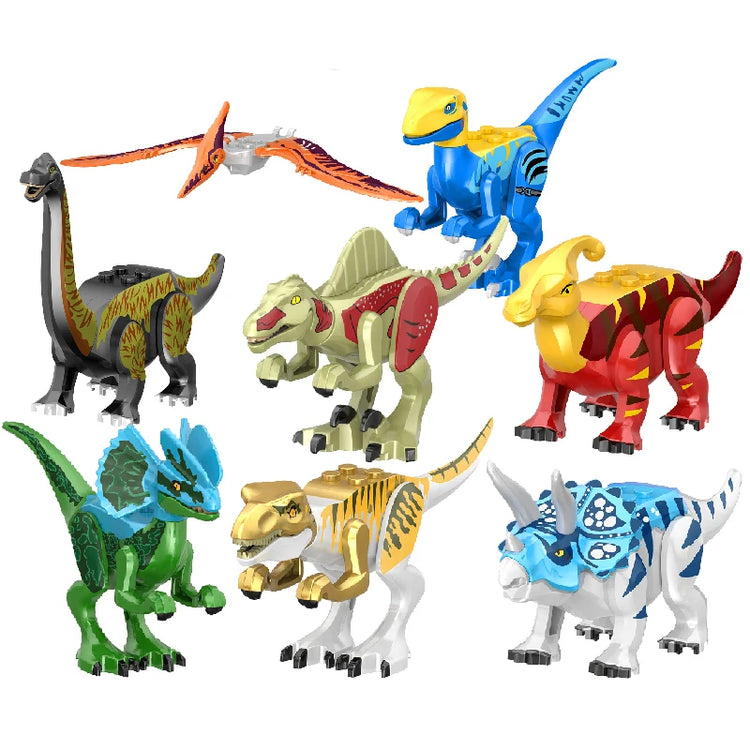Jurassic Dinosaurs Spinosaurus Brick Figure Multiple Color Versions Articulated Limbs Collectible Dinosaur Toy Educational Toy