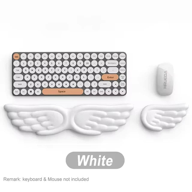 Angel Wing Wrist Rest Set of 2, Cloud Keyboard Mouse Wrist Support Ergonomic Memory Foam Cushion Hand Support Computer Palm Rest