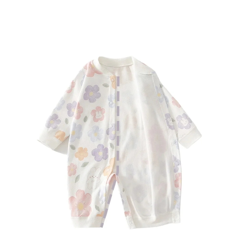 0-12 Months Baby Jumpsuits, 100% Cotton Long Sleeve Clothes, Soft Newborn Rompers for Girls & Boys.