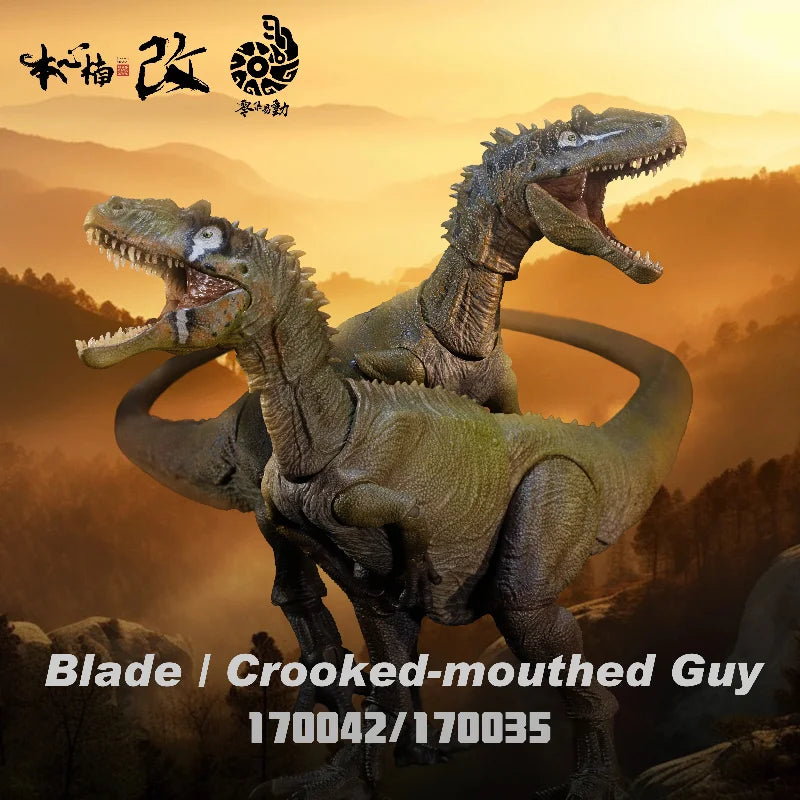 Brand-new NANMU Studio Jurassic dinosaur action figure - Allosaurus/Raptor. With a mischievous smirk. Collectible statue version