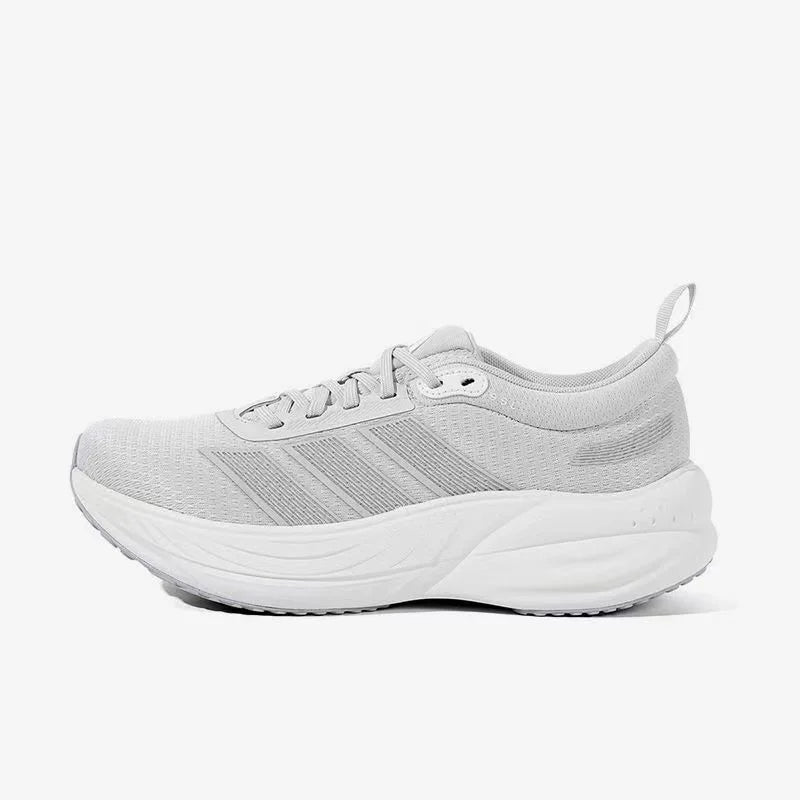 Adidas Floatnova Running Shoes for Men and Women, Comfortable and Versatile, Simple, Non-Slip, Wear-Resistant, Lace-Up, Mesh Fabric, Rubber, Light Gray Kj4605