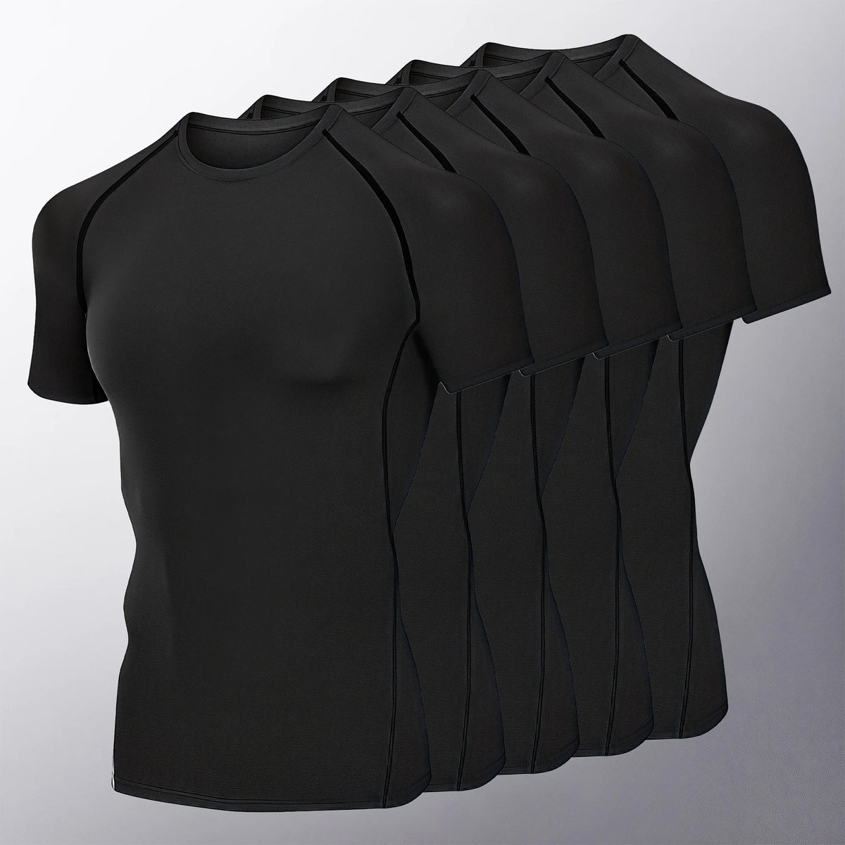 1/2/5 Pack Men's Compression Shirt Short Sleeve Quick Dry Breathable Athletic Base Layer with Stretch Fabric for Gym Running