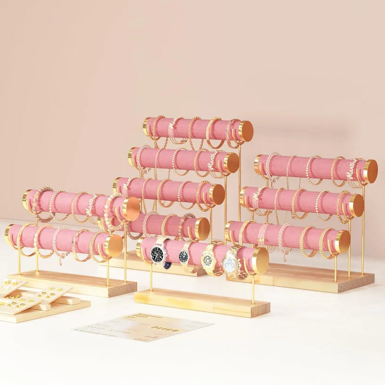 Detachable Bracelet Holder Jewelry Storage Stand with Wooden Tray Jewelry Holder for Jewelry Display