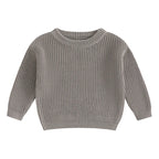 Autumn Baby Girls Boys Sweaters Coat Kids Knitting Pullovers Tops Baby Boys Girls Solid Color Basic Cotton Long Sleeve Sweater