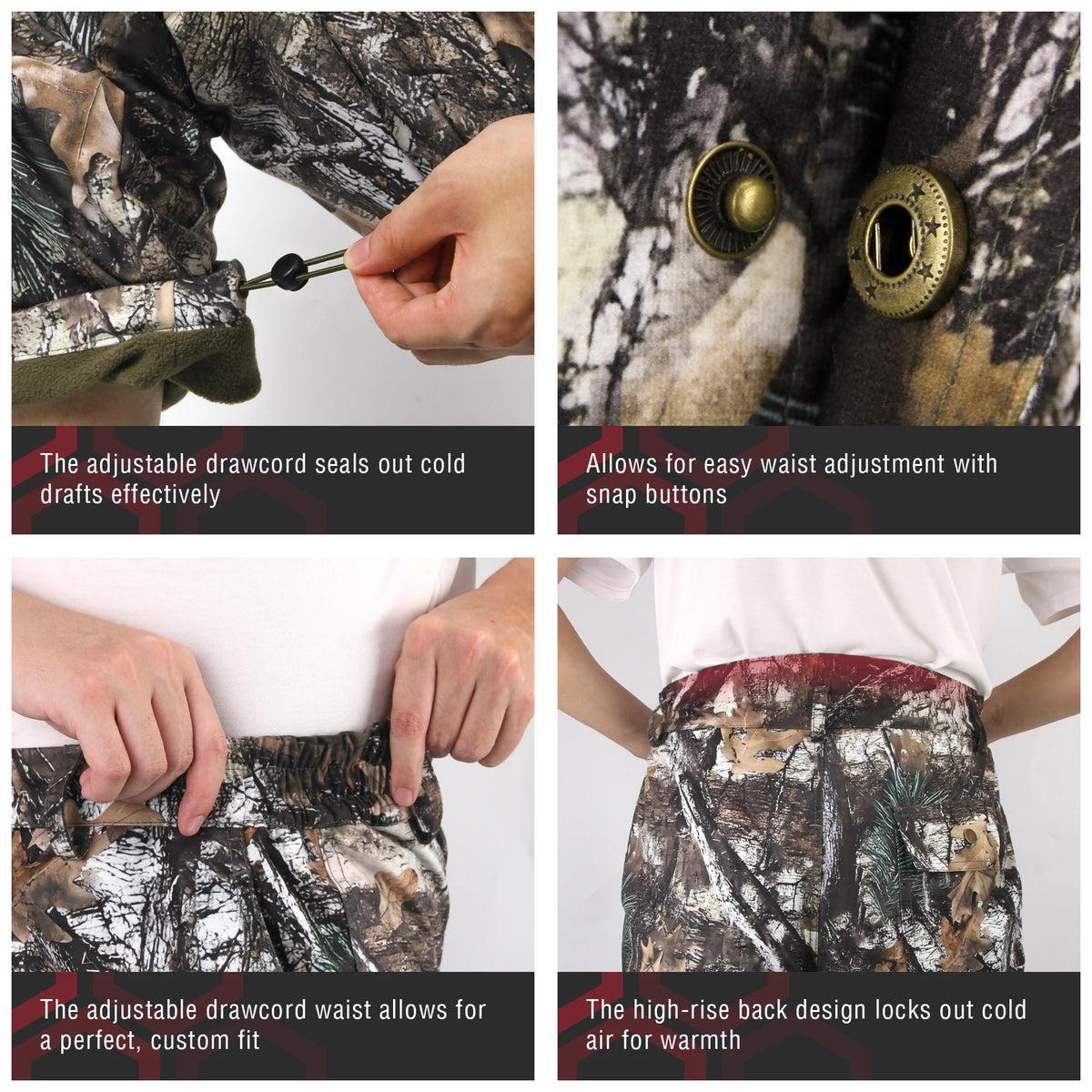 M-3XL Hunting Pants Men's Jungle Camo Pants Outdoor Tactical Long Pants Windproof Warm Travel Sweatpants Deer Hunting Pants