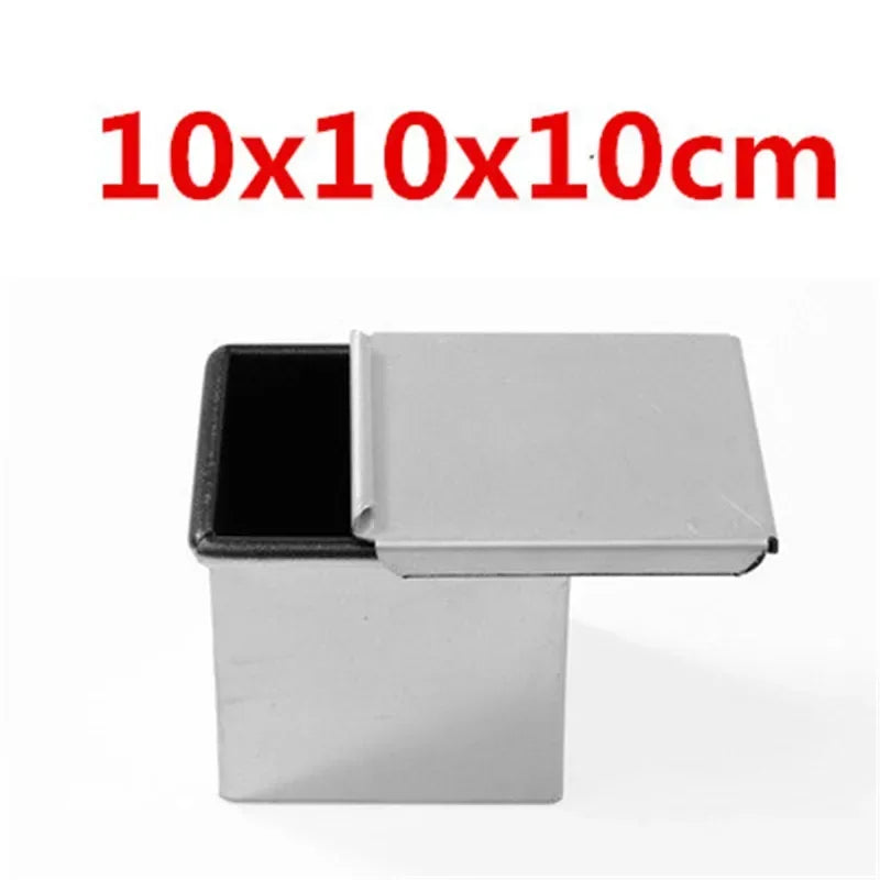 Square toast Bread Baking Tray Cake box Mold with Lid Aluminum Alloy Non-stick Pan Mini Baking Tray Baking Box Diy Cake Bakeware
