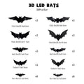 Halloween Bats Decorations,3D Pvc Bat on The Wall,Black Bats Wall Stickers,Halloween Scary Props
