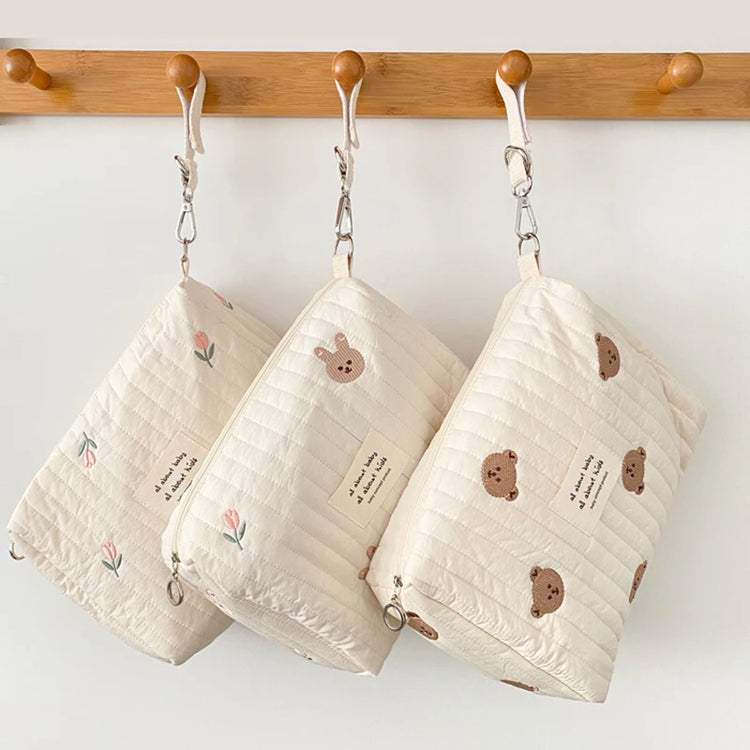 Mommy Bag Print Embroidery Mommy Bag Zipper Newborn Baby Diaper Bag Nappy Pouch Travel Stroller Storage Bags